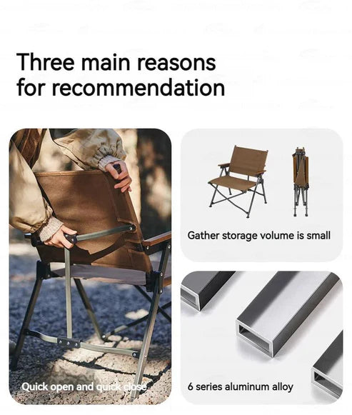 Naturehike Nightfall L04 Quick-Opening Folding Chair - Dark Coffee