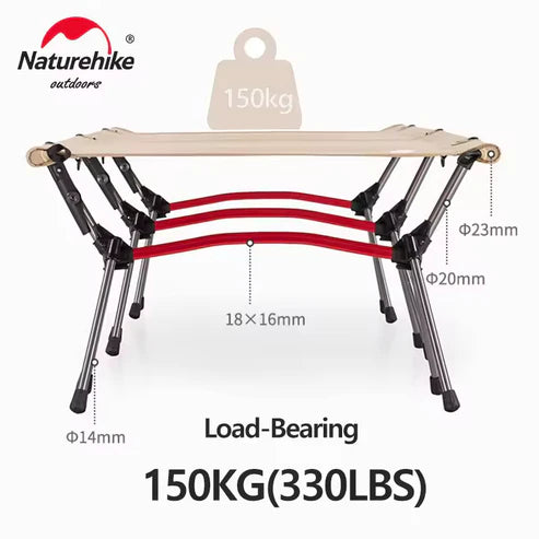 Naturehike XJC04 Ultralight Foldable Camping Bed - Khaki Single (190*65*38)