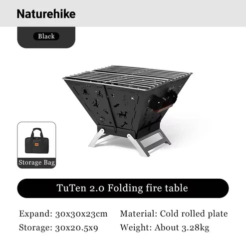 Naturehike Folding Fire Rack - Black (30*30*23)