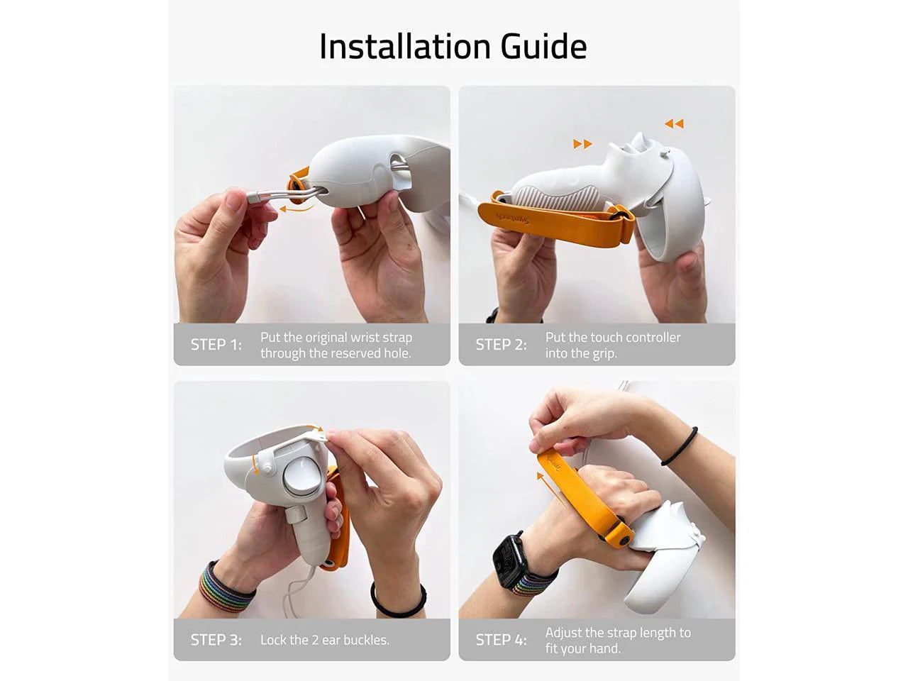 Syntech VR Touch Controller Grips Cover Compatible with Meta/Oculus Quest  - White