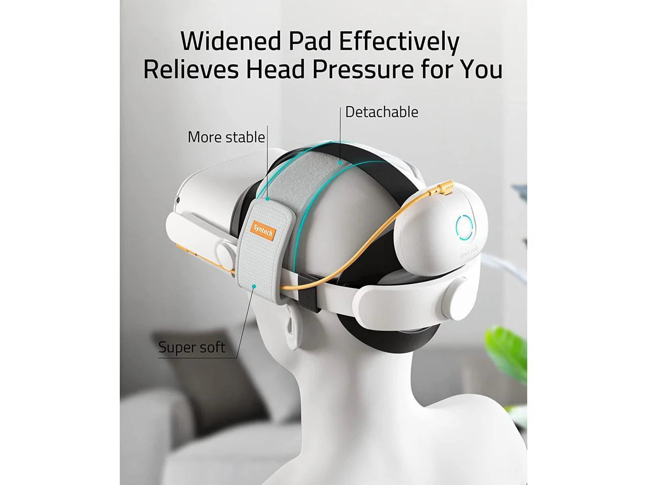 Syntech VR Elite Strap with Battery Pack Compatible with Meta/Oculus Quest 2 - White