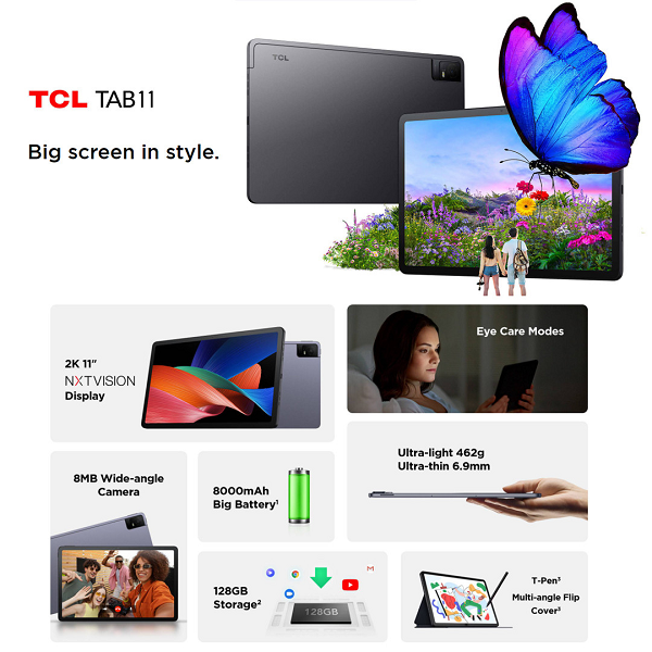 TCL Tab 11 4G LTE 128GB | 4 جيجابايت - رمادي داكن