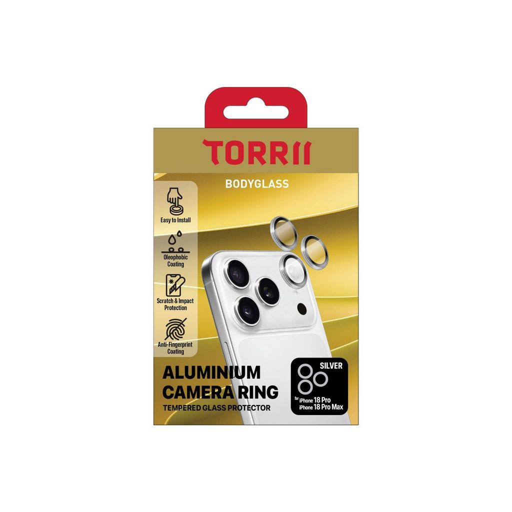 Torrii Bodyglass Aluminium Camera Protector Ring For Iphone 18 Pro / Iphone 18 Pro Max – Silver