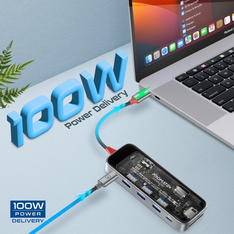 9-in-1 Transparent Ultra-Fast USB-C Hub with 100W Power Delivery - TJRQW17