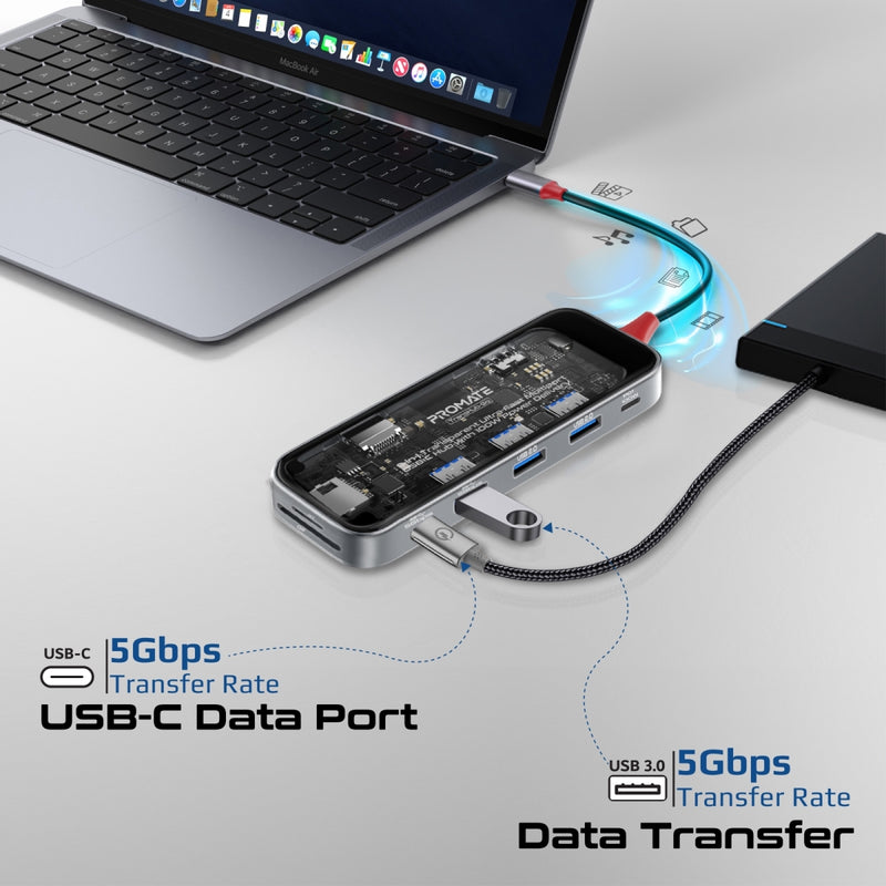 9-in-1 Transparent Ultra-Fast USB-C Hub with 100W Power Delivery - TJRQW17