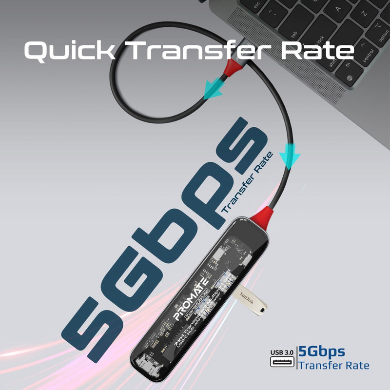 7-في 1 محور USB-C متعدد الشفافة مع تسليم الطاقة 100W-TJR0KWI