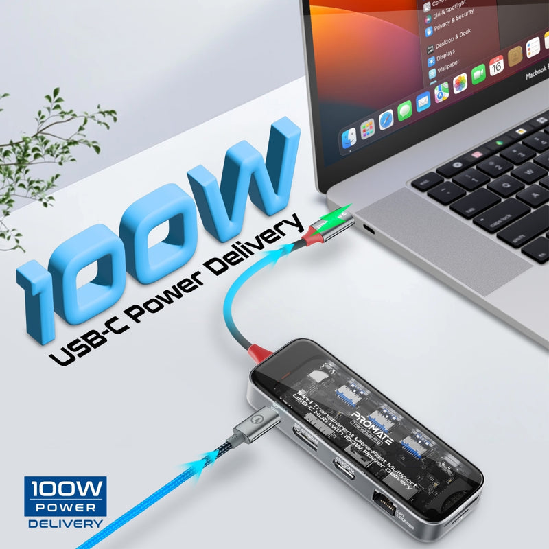 11-في 1 شفاف USB-C HUB شفاف مع تسليم الطاقة 100W-TJRCM9Z