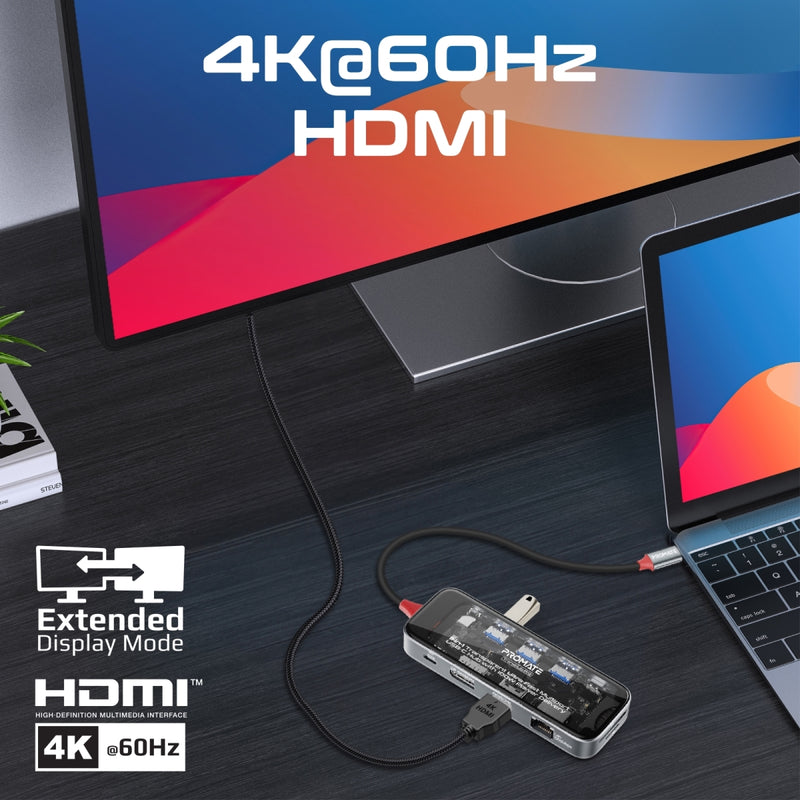 11-في 1 شفاف USB-C HUB شفاف مع تسليم الطاقة 100W-TJRCM9Z