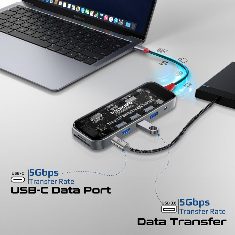 11-في 1 شفاف USB-C HUB شفاف مع تسليم الطاقة 100W-TJRCM9Z