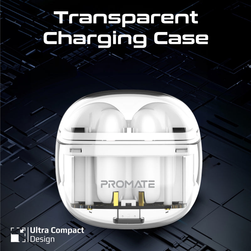 سماعات أذن TWS الشفافة عالية الدقة مع IntelliTouch - أبيض