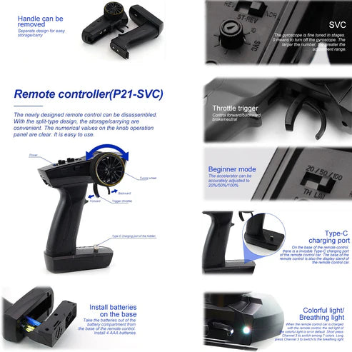 Turbo Racing 1/76 Drift RC Car With Gyro Radio Full