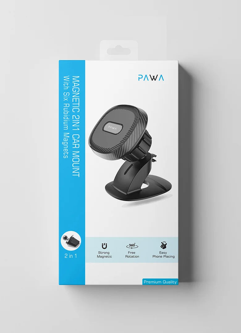 Pawa Magnetic 2IN1 Car Mount with Six Rubidium Magnet