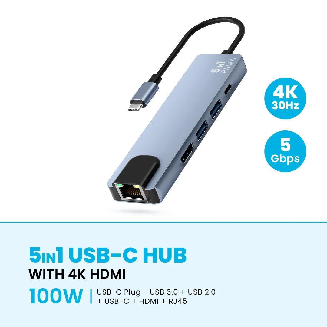 Pawa 5In1 USB-C Hub With 4K HDMI