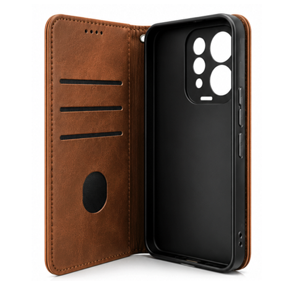 iEngage Vivo V70 Book Case(Dark Brown)
