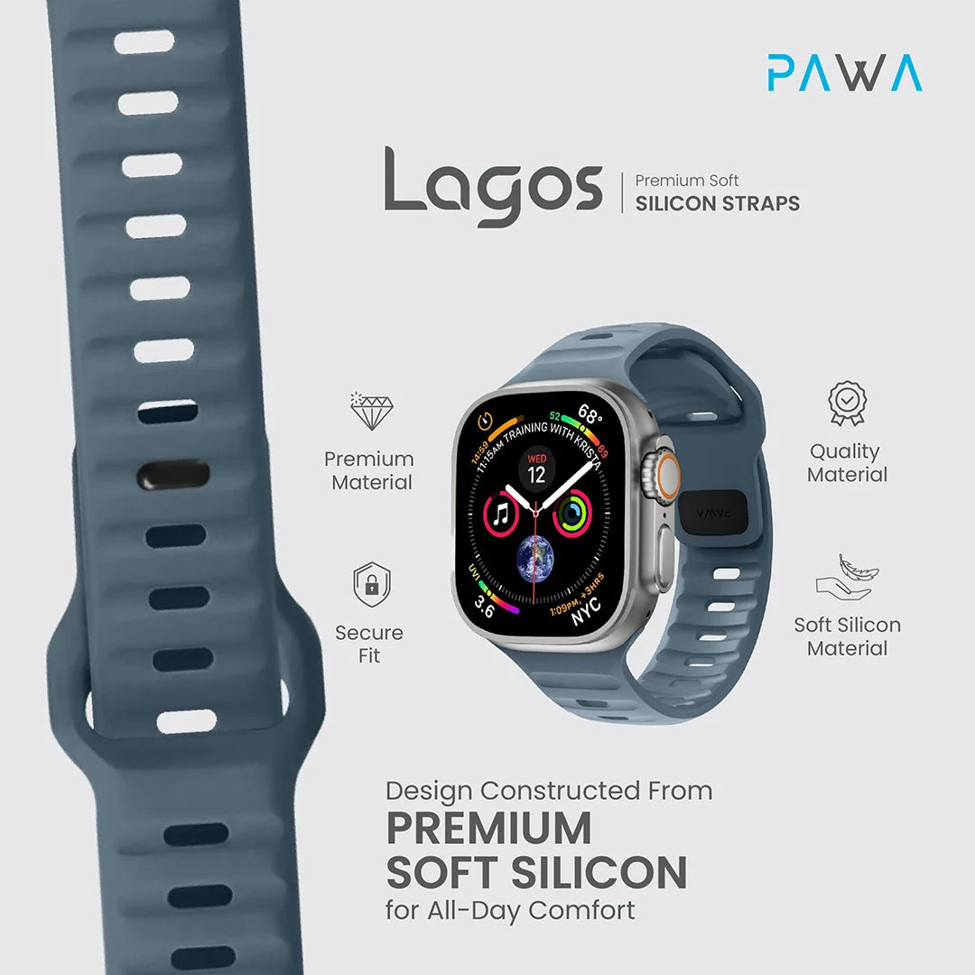 Pawa Lagos Premium Soft Silicon Strap 45/49MM - Marine Blue