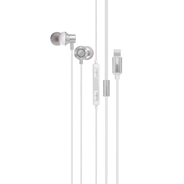 Promate Vibe-LT Lightning Connector Earphones with Microphone - White - TJRJL9I