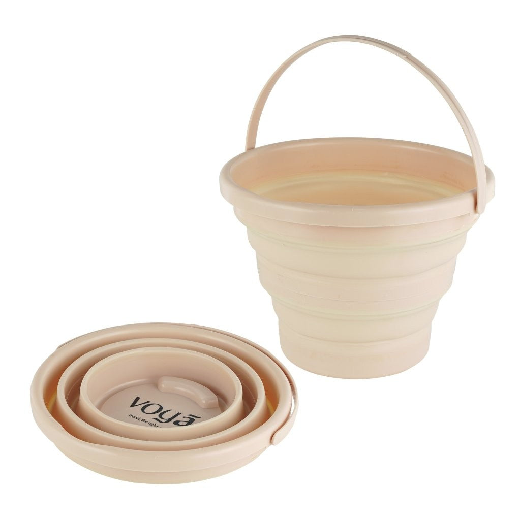 Voya 10L Folding Bucket - Beige