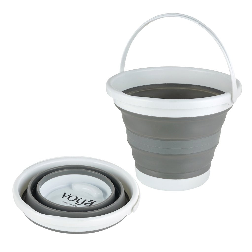 Voya 10L Folding Bucket - Grey