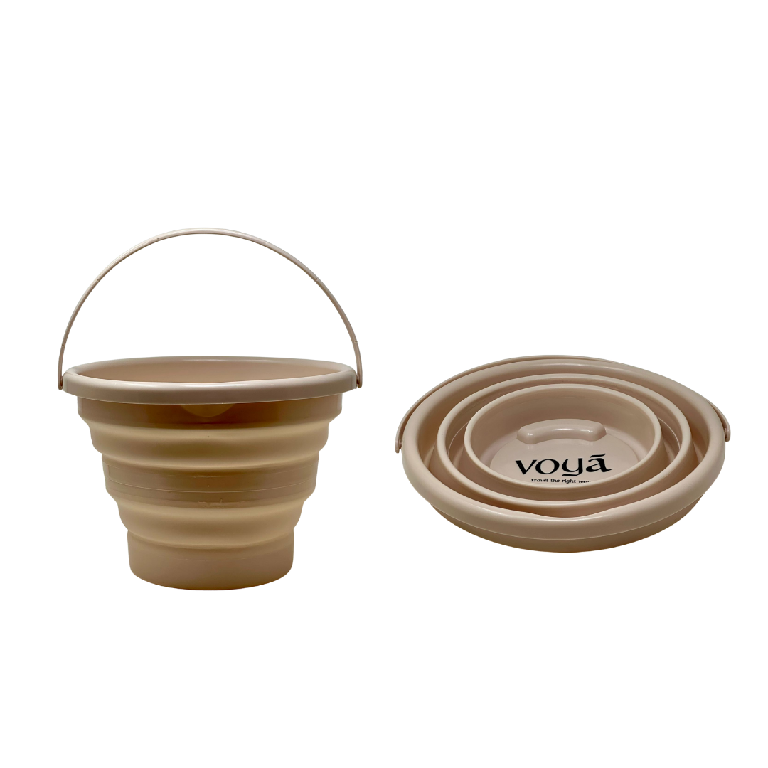 Voya 5L Folding Bucket - Beige