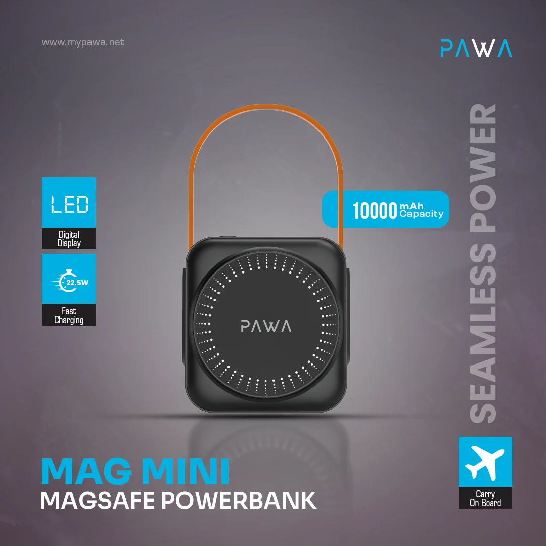Pawa Mag mini Magsafe Powerbank with 10000mah capacity