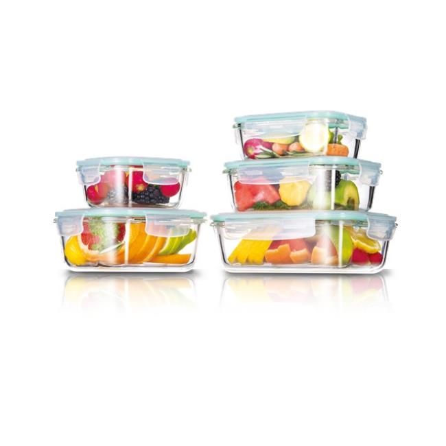 WESTINGHOUSE-5pcs Glass Storage Set With Transparent Lids.