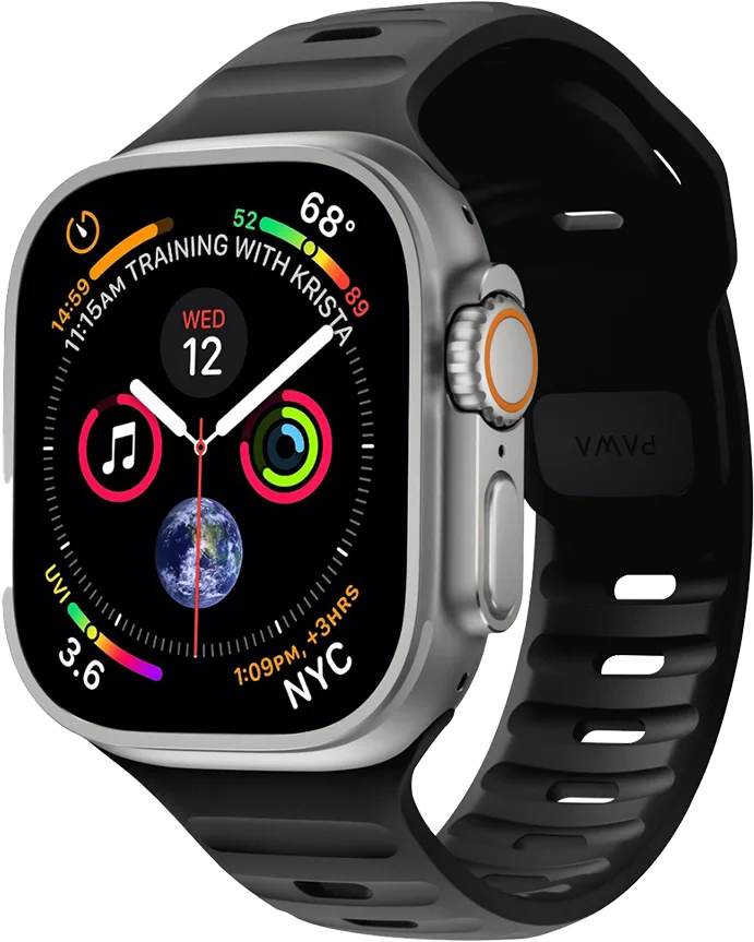 Pawa Lagos Premium Soft Silicon Strap 45/49MM - Ultra Black