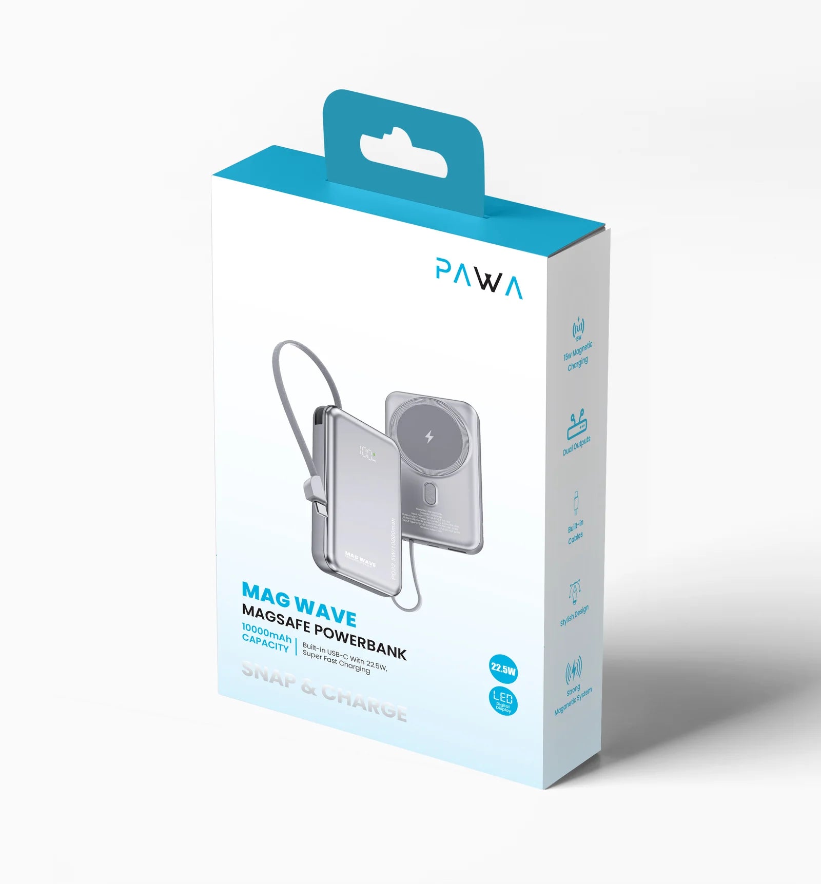 Pawa Magwave Magsafe Powerbank with 10000mah capacity - Silver