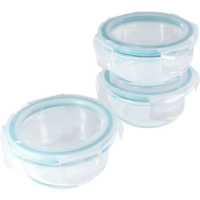 WESTINGHOUSE-3pcs Round Glass Food Container Set.