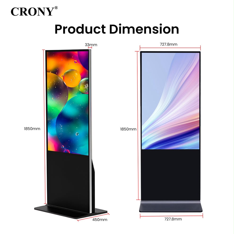 Crony TX55-2 55 Inch 4K Interactive Touch Screen Smart Display Android 11 Led Panel Dual Speaker Advertising Machine