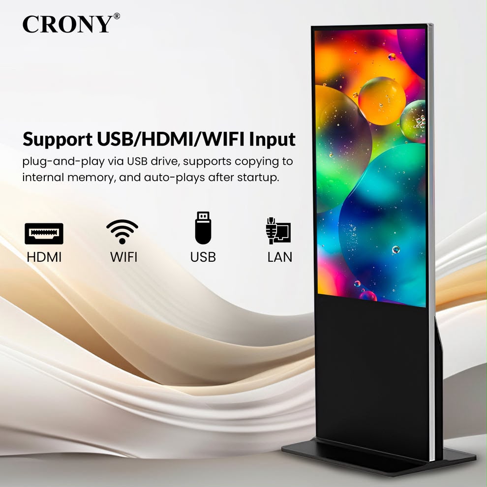 Crony TX55-2 55 Inch 4K Interactive Touch Screen Smart Display Android 11 Led Panel Dual Speaker Advertising Machine