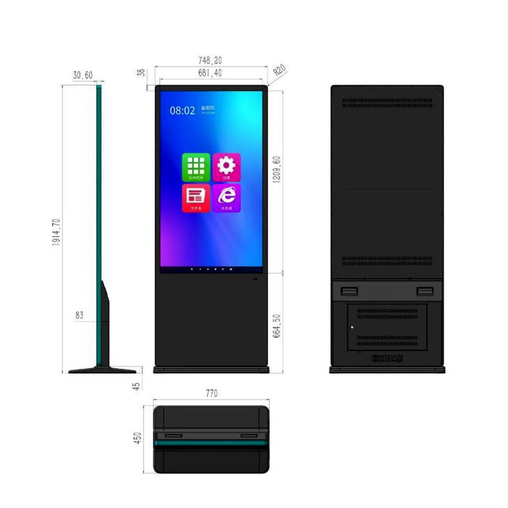 Crony TX55-2 55 Inch 4K Interactive Touch Screen Smart Display Android 11 Led Panel Dual Speaker Advertising Machine