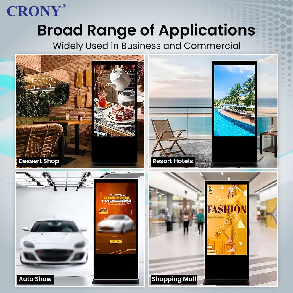 Crony TX55-2 55 Inch 4K Interactive Touch Screen Smart Display Android 11 Led Panel Dual Speaker Advertising Machine