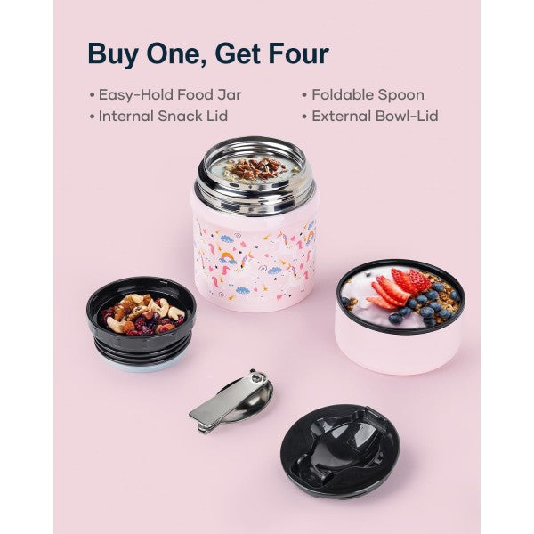 Buzio Kids Stainless Steel Food Container 350ML - Unicorn
