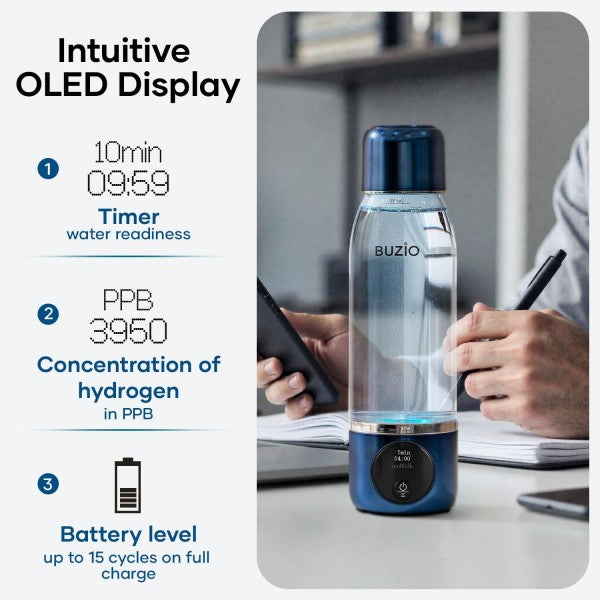 Buzio Portable Rechargeable Hydrogen Water Bottle Generator - 260ML