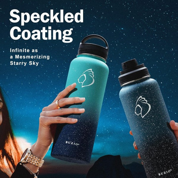 Buzio Trio Series Water Bottle with 3 Lids and Sleeve 1.2L -  Starry Crush