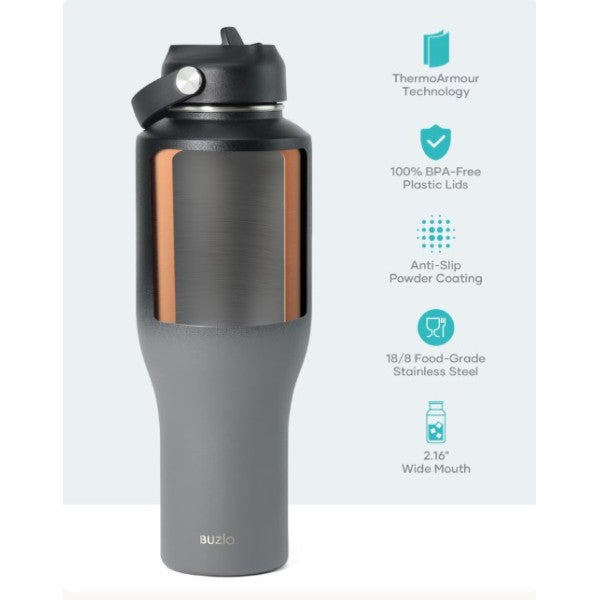Buzio Trophy Series Water Bottle for Car 1L - Shadow