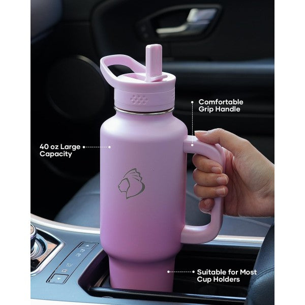 Buzio Trophy Series Handled Water Bottle for Car 1.2L - Pink