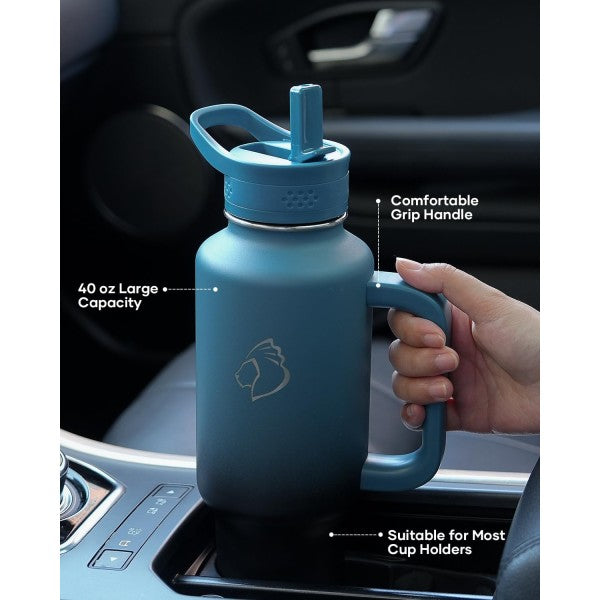 Buzio Trophy Series Handled Water Bottle for Car 1.2L - Indigo Crush