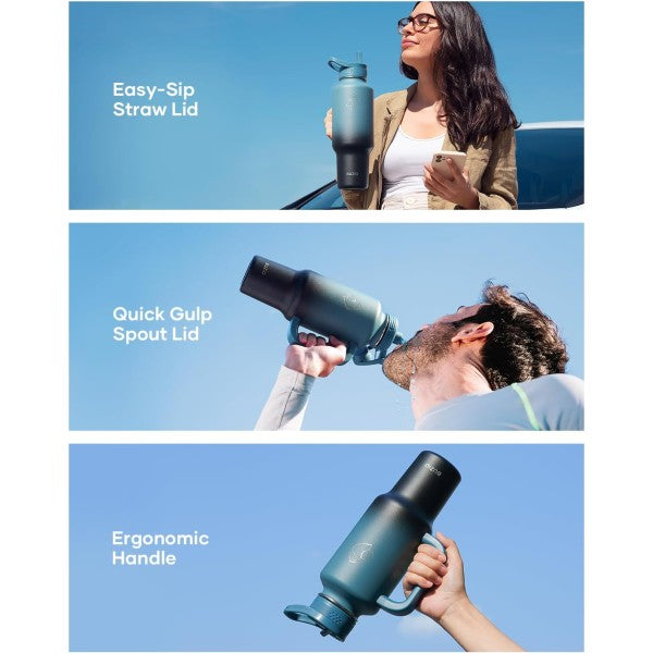 Buzio Trophy Series Handled Water Bottle for Car 1.2L - Indigo Crush