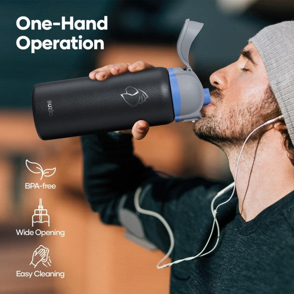 Buzio Pop Up Series Water Bottle 1L - Dark Grey