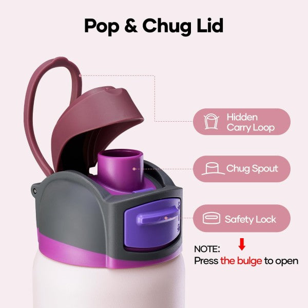 Buzio Pop Up Series Water Bottle 1L - Pink