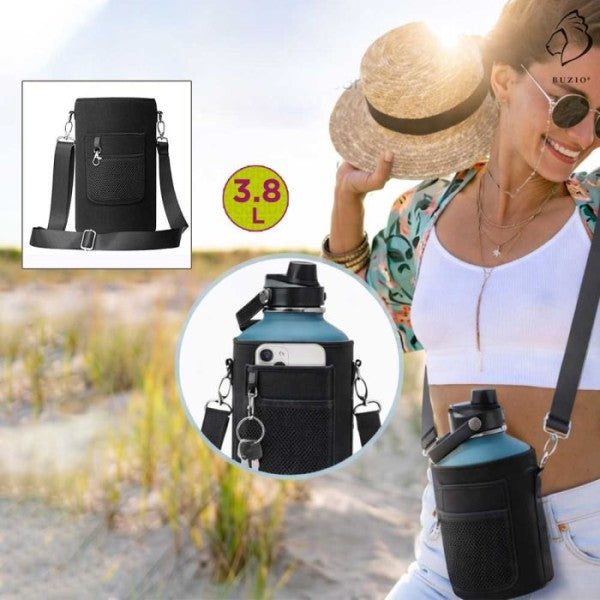 Buzio Water Bottle Holder Carrying Pouch for 3.8L - Black