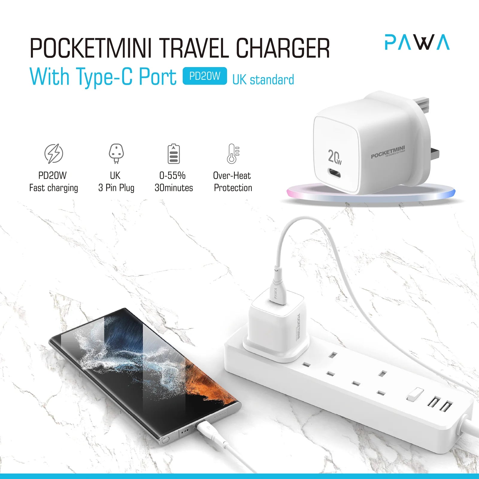 Pawa Pocketmini PD20W Adapter with Type-C Port