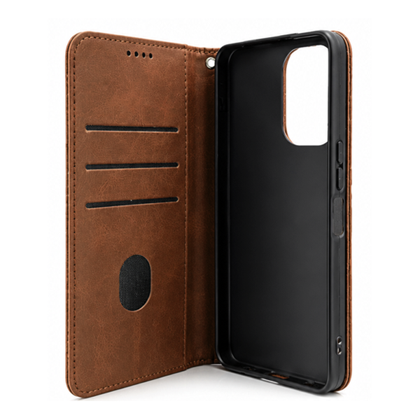 iEngage Vivo Y21 Book Case(Dark Brown)