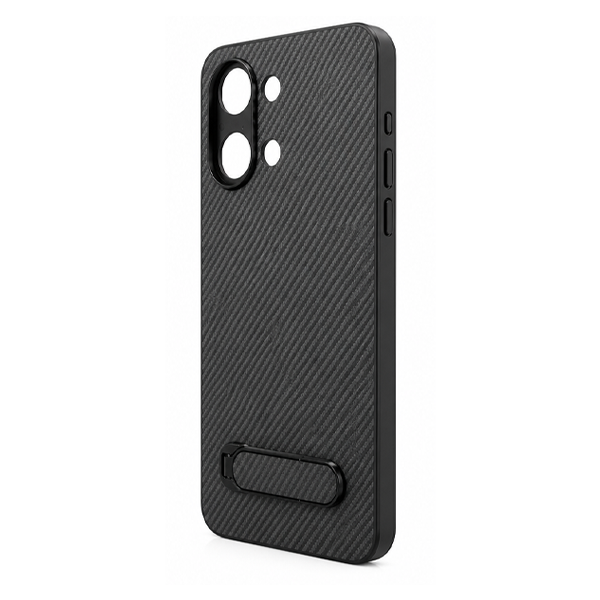 iEngage Vivo Y21 Back Case With Kickstand (Black)