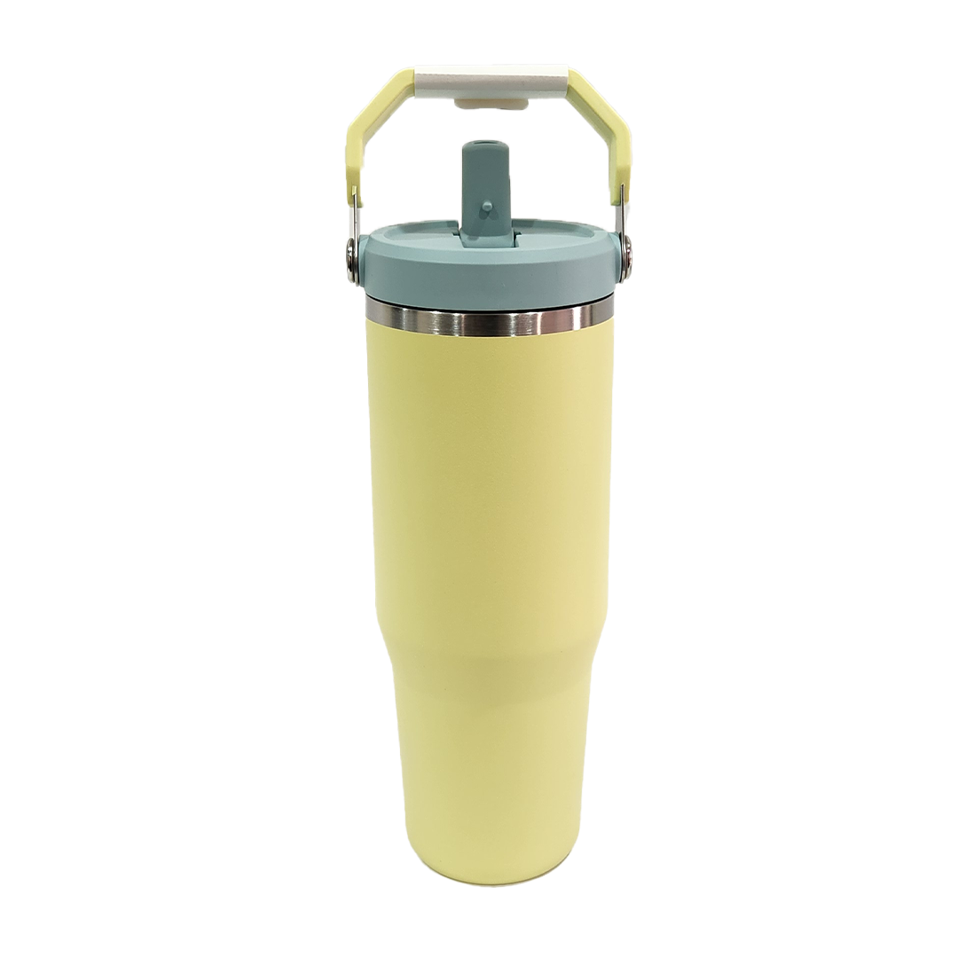 زجاجة ستانلي آيس فلو فليب سترو تامبلر 30 أوقية 887 مل - بوميلو أصفر (النسخة الآسيوية) 