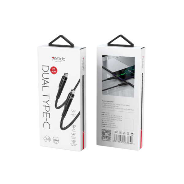 Yesido Ca116 60W 3M Pd To Type C Cable