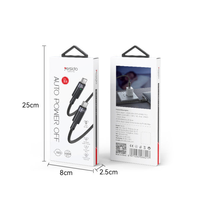 Yesido Ca160 1.2M 60W Pd To Pd Auto Power Off Cable