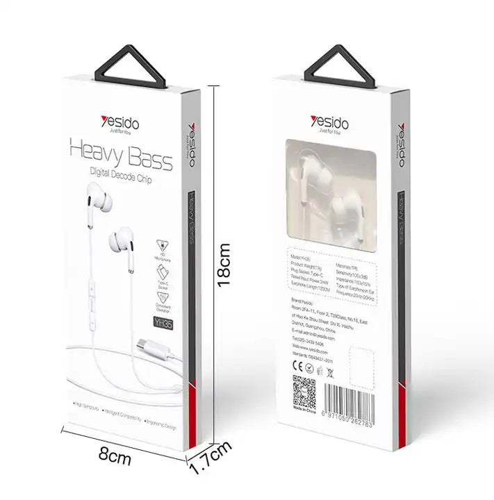 Yesido Yh35 1.2M Type-C Earphone