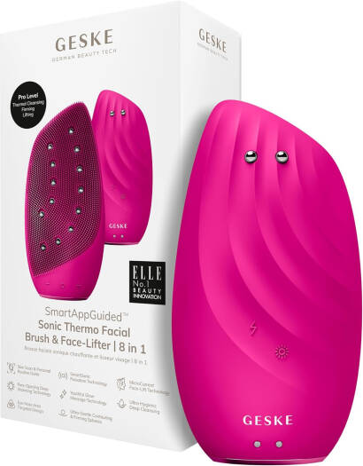 GESKE Face Care -  Sonic Thermo Facial Brush & Face Lifter - 8 In 1 - Magenta